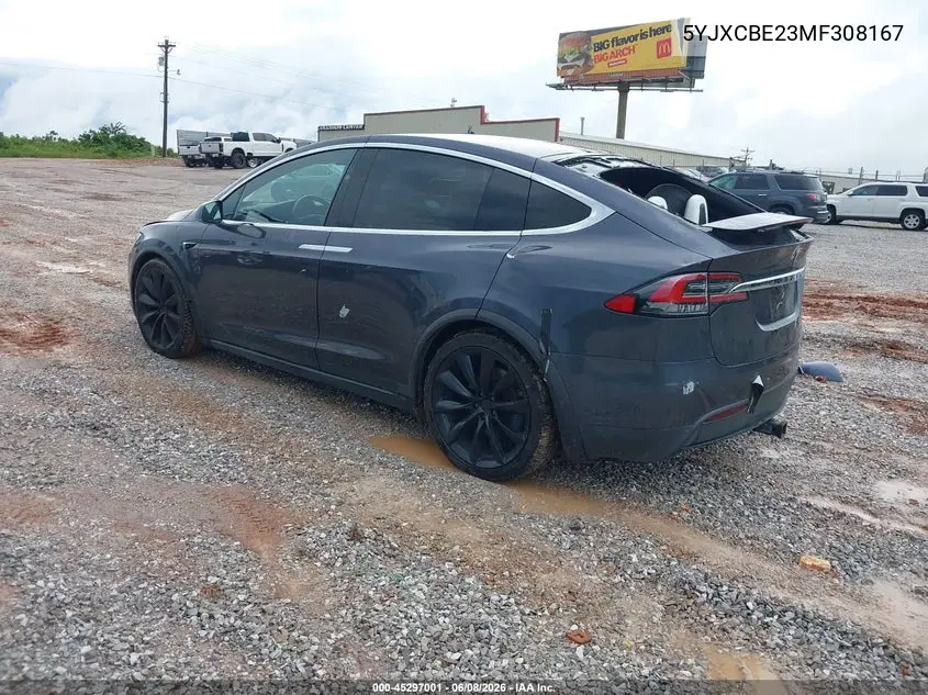2021 Tesla Model X Long Range Dual Motor All-Wheel Drive/Long Range Plus Dual Motor All-Wheel Drive VIN: 5YJXCBE23MF308167 Lot: 45297001