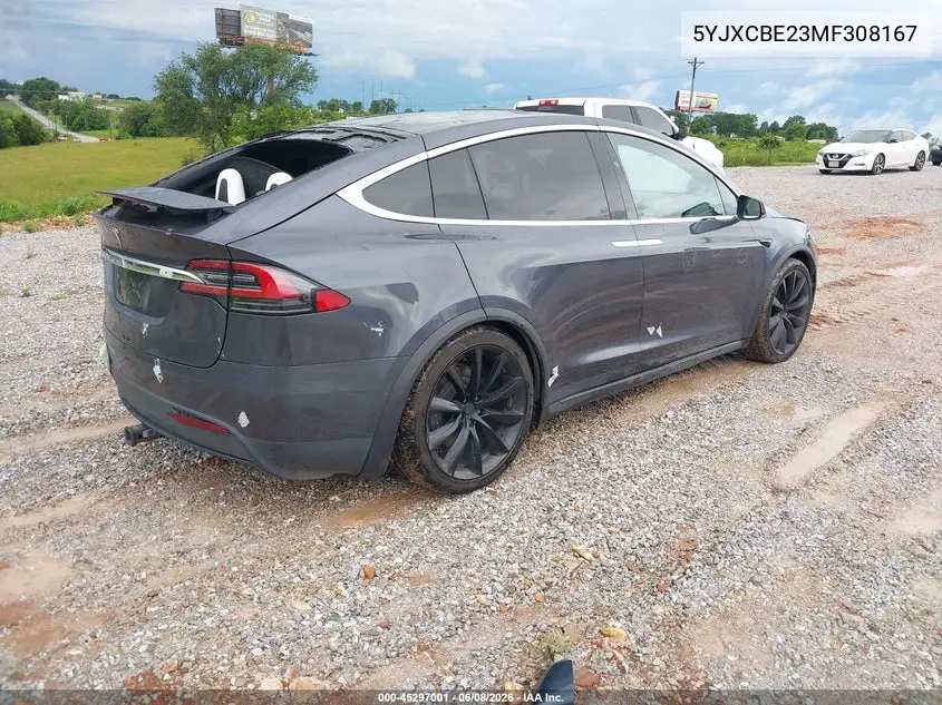 2021 Tesla Model X Long Range Dual Motor All-Wheel Drive/Long Range Plus Dual Motor All-Wheel Drive VIN: 5YJXCBE23MF308167 Lot: 45297001