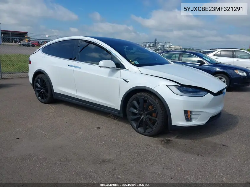 2021 Tesla Model X Long Range Dual Motor All-Wheel Drive/Long Range Plus Dual Motor All-Wheel Drive VIN: 5YJXCBE23MF321291 Lot: 45424836