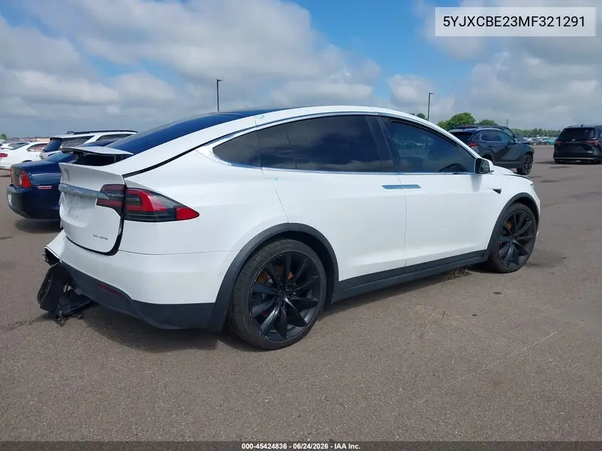 2021 Tesla Model X Long Range Dual Motor All-Wheel Drive/Long Range Plus Dual Motor All-Wheel Drive VIN: 5YJXCBE23MF321291 Lot: 45424836