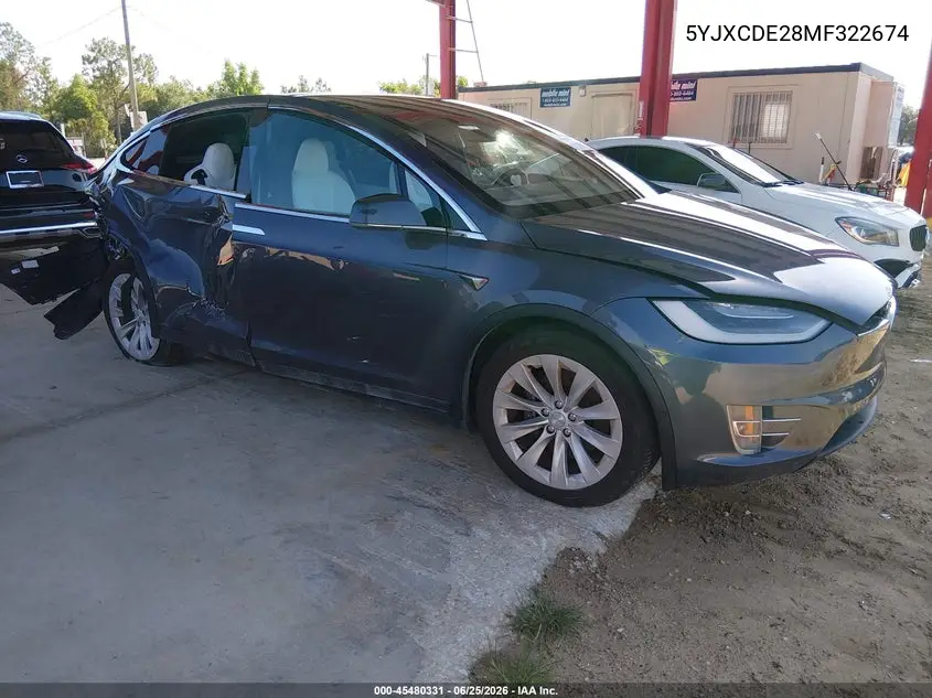 2021 Tesla Model X Long Range Dual Motor All-Wheel Drive/Long Range Plus Dual Motor All-Wheel Drive VIN: 5YJXCDE28MF322674 Lot: 45480331