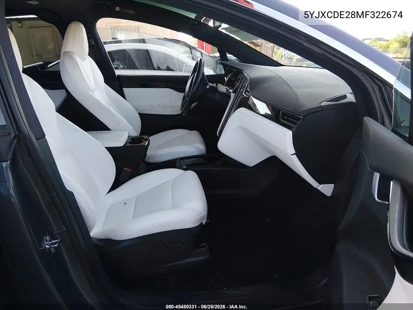 2021 Tesla Model X Long Range Dual Motor All-Wheel Drive/Long Range Plus Dual Motor All-Wheel Drive VIN: 5YJXCDE28MF322674 Lot: 45480331
