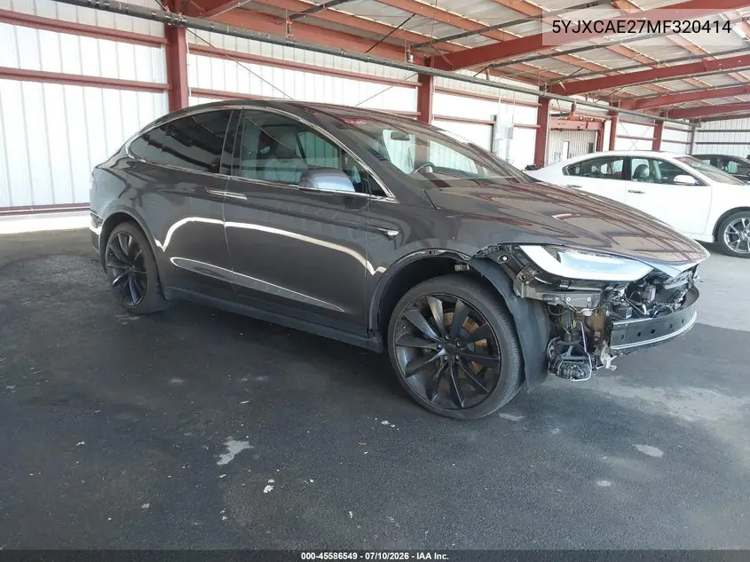 2021 Tesla Model X Long Range Dual Motor All-Wheel Drive/Long Range Plus Dual Motor All-Wheel Drive VIN: 5YJXCAE27MF320414 Lot: 45586549
