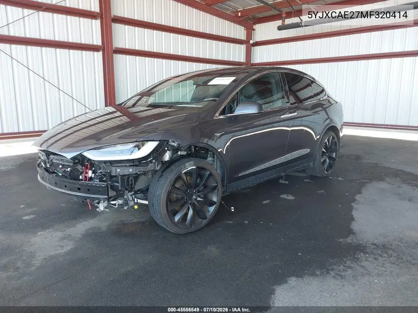 2021 Tesla Model X Long Range Dual Motor All-Wheel Drive/Long Range Plus Dual Motor All-Wheel Drive VIN: 5YJXCAE27MF320414 Lot: 45586549