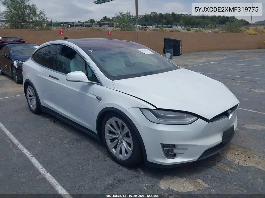 2021 Tesla Model X Long Range Dual Motor All-Wheel Drive/Long Range Plus Dual Motor All-Wheel Drive VIN: 5YJXCDE2XMF319775 Lot: 45678753