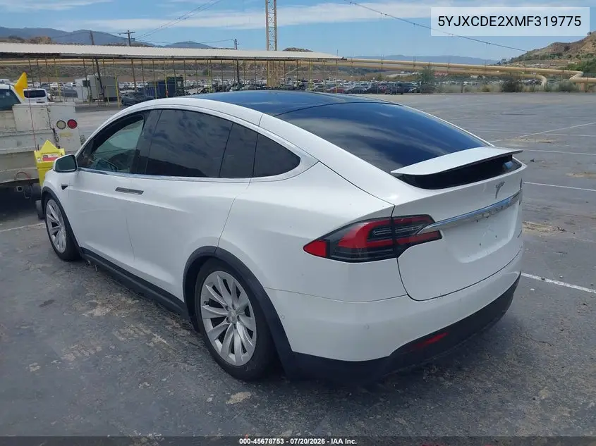 2021 Tesla Model X Long Range Dual Motor All-Wheel Drive/Long Range Plus Dual Motor All-Wheel Drive VIN: 5YJXCDE2XMF319775 Lot: 45678753