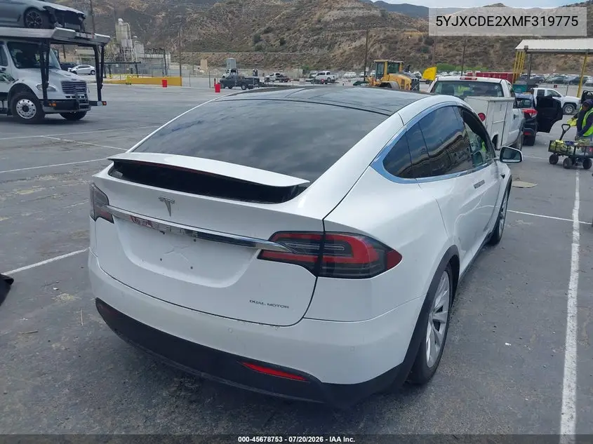2021 Tesla Model X Long Range Dual Motor All-Wheel Drive/Long Range Plus Dual Motor All-Wheel Drive VIN: 5YJXCDE2XMF319775 Lot: 45678753