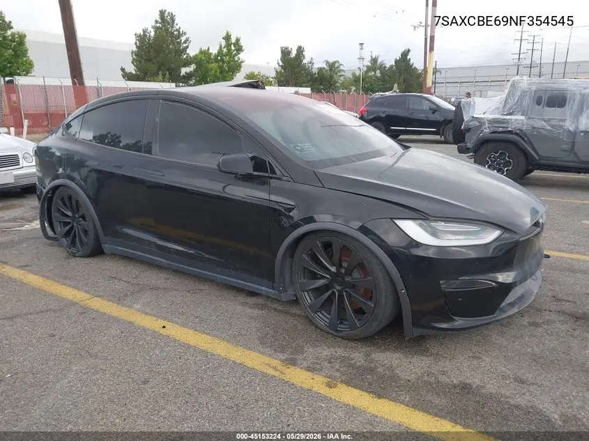 2022 Tesla Model X Plaid Tri Motor All-Wheel Drive VIN: 7SAXCBE69NF354545 Lot: 45153224