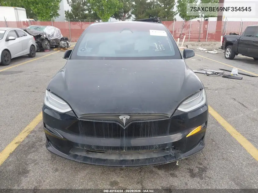 2022 Tesla Model X Plaid Tri Motor All-Wheel Drive VIN: 7SAXCBE69NF354545 Lot: 45153224