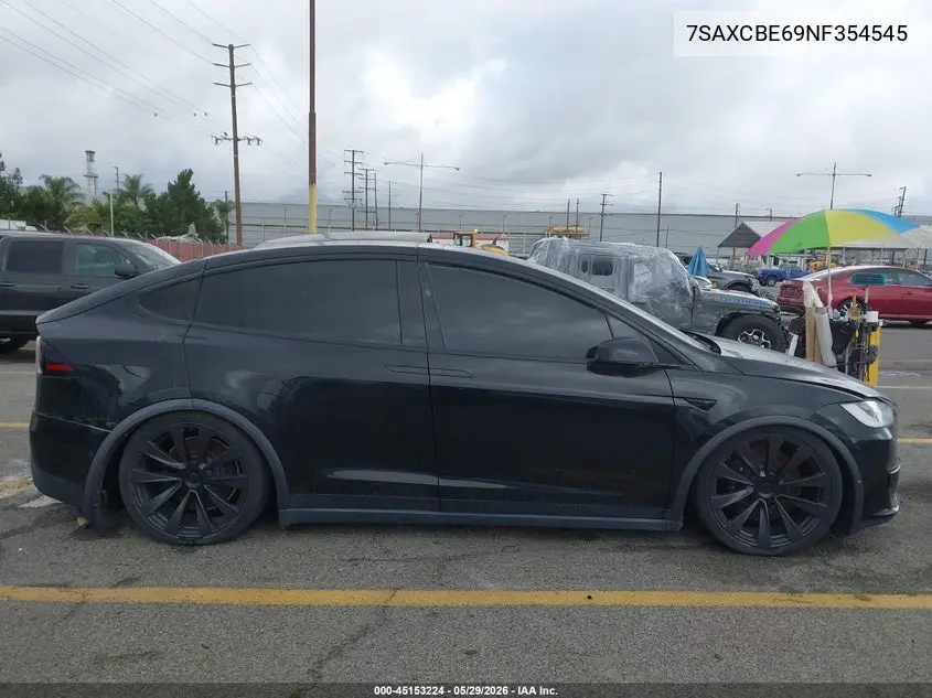 2022 Tesla Model X Plaid Tri Motor All-Wheel Drive VIN: 7SAXCBE69NF354545 Lot: 45153224