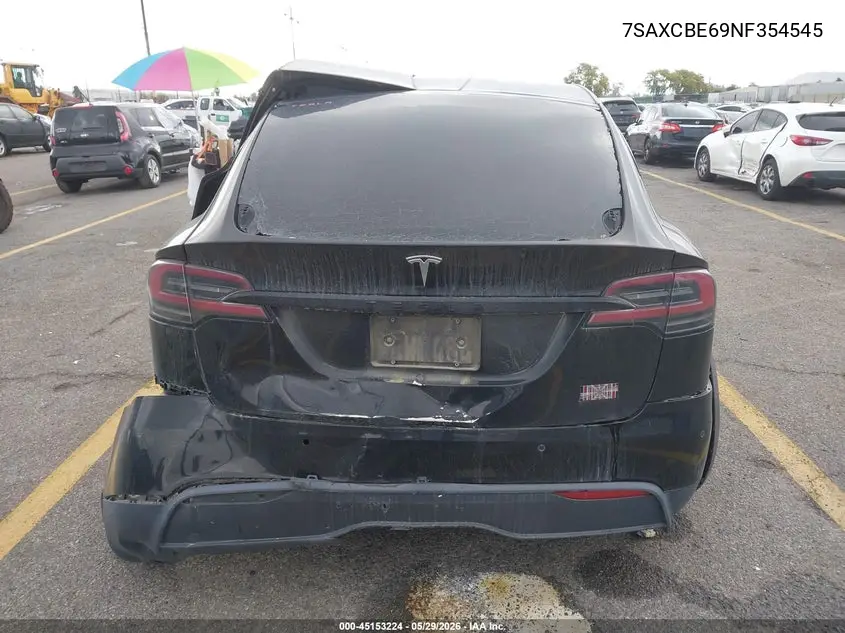2022 Tesla Model X Plaid Tri Motor All-Wheel Drive VIN: 7SAXCBE69NF354545 Lot: 45153224