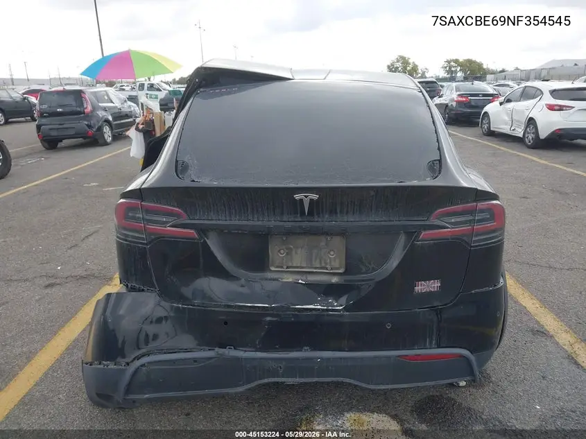 2022 Tesla Model X Plaid Tri Motor All-Wheel Drive VIN: 7SAXCBE69NF354545 Lot: 45153224