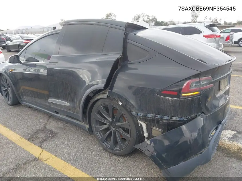 2022 Tesla Model X Plaid Tri Motor All-Wheel Drive VIN: 7SAXCBE69NF354545 Lot: 45153224