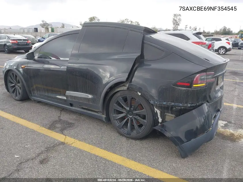 2022 Tesla Model X Plaid Tri Motor All-Wheel Drive VIN: 7SAXCBE69NF354545 Lot: 45153224
