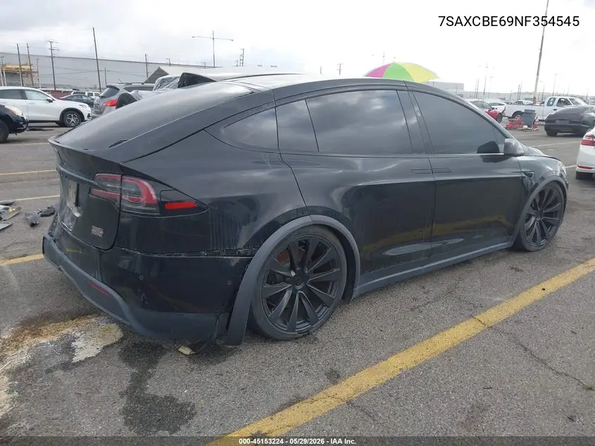 2022 Tesla Model X Plaid Tri Motor All-Wheel Drive VIN: 7SAXCBE69NF354545 Lot: 45153224