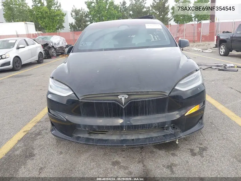 2022 Tesla Model X Plaid Tri Motor All-Wheel Drive VIN: 7SAXCBE69NF354545 Lot: 45153224