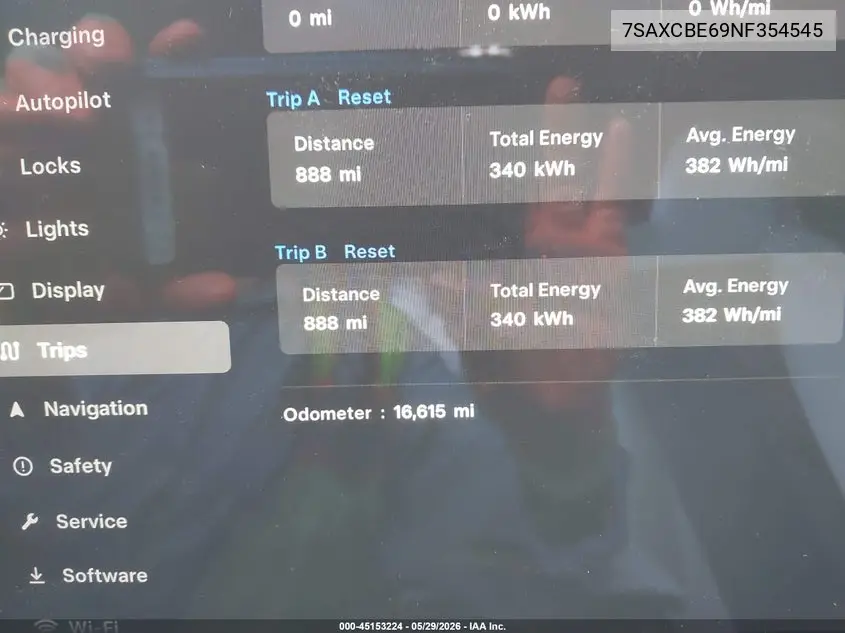 2022 Tesla Model X Plaid Tri Motor All-Wheel Drive VIN: 7SAXCBE69NF354545 Lot: 45153224
