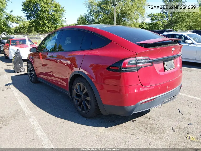 2022 Tesla Model X Plaid Tri Motor All-Wheel Drive VIN: 7SAXCBE62NF354659 Lot: 45241844