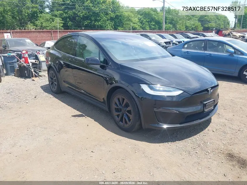 2022 Tesla Model X Dual Motor All-Wheel Drive VIN: 7SAXCBE57NF328517 Lot: 45313428