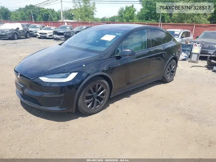 2022 Tesla Model X Dual Motor All-Wheel Drive VIN: 7SAXCBE57NF328517 Lot: 45313428