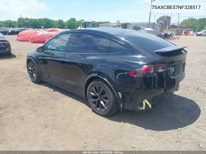 2022 Tesla Model X Dual Motor All-Wheel Drive VIN: 7SAXCBE57NF328517 Lot: 45313428