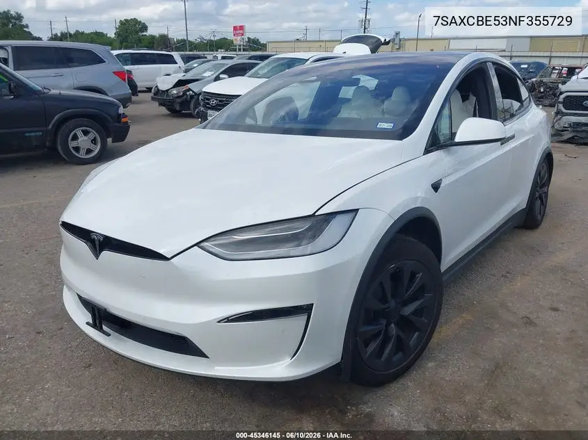 2022 Tesla Model X Dual Motor All-Wheel Drive VIN: 7SAXCBE53NF355729 Lot: 45346145
