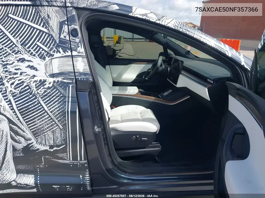 2022 Tesla Model X Dual Motor All-Wheel Drive VIN: 7SAXCAE50NF357366 Lot: 45357957
