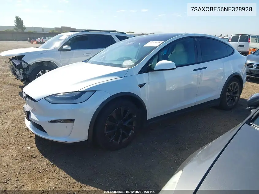 2022 Tesla Model X Dual Motor All-Wheel Drive VIN: 7SAXCBE56NF328928 Lot: 45365838