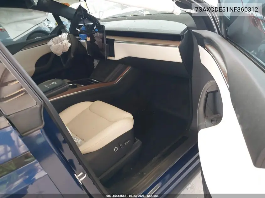 2022 Tesla Model X Dual Motor All-Wheel Drive/Plaid Tri Motor All-Wheel Drive VIN: 7SAXCDE51NF360312 Lot: 45448558