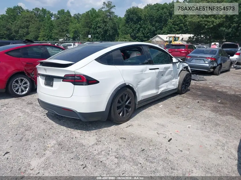 2022 Tesla Model X Dual Motor All-Wheel Drive VIN: 7SAXCAE51NF354573 Lot: 45516990