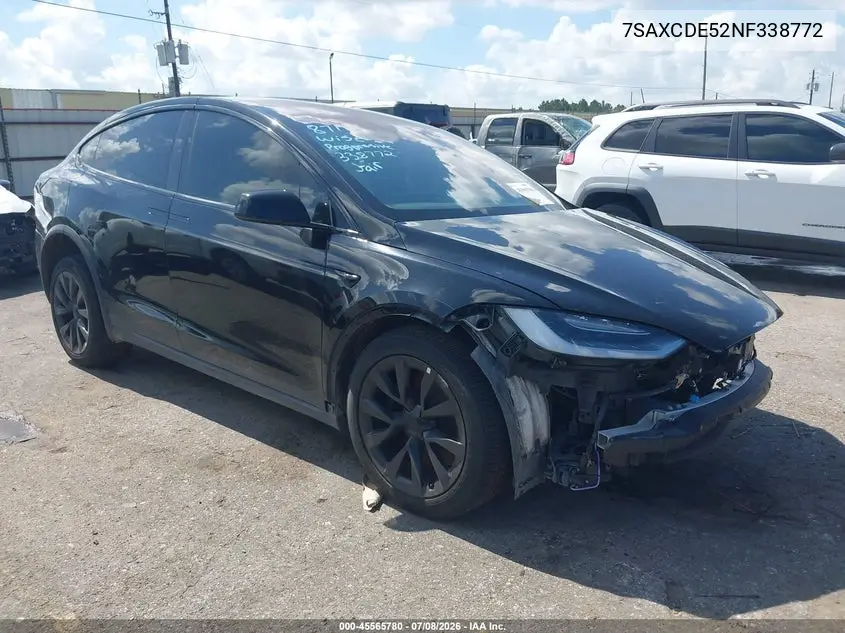 2022 Tesla Model X Dual Motor All-Wheel Drive/Plaid Tri Motor All-Wheel Drive VIN: 7SAXCDE52NF338772 Lot: 45565780