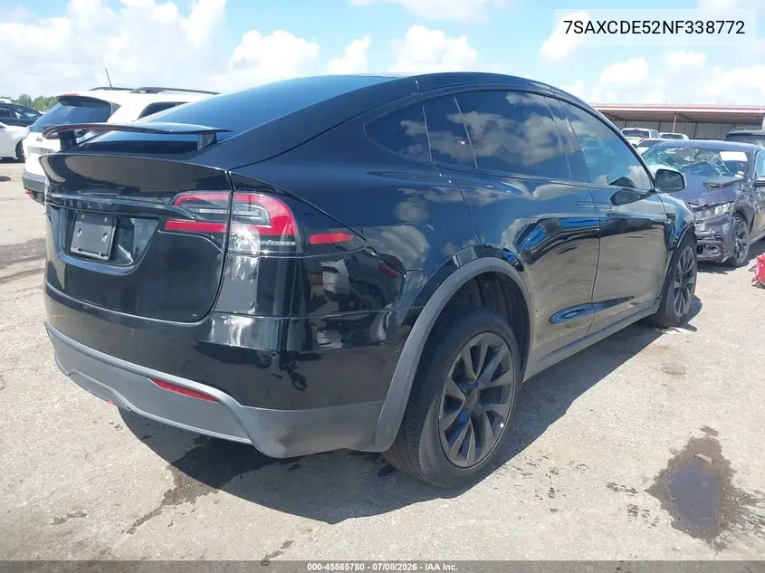 2022 Tesla Model X Dual Motor All-Wheel Drive/Plaid Tri Motor All-Wheel Drive VIN: 7SAXCDE52NF338772 Lot: 45565780