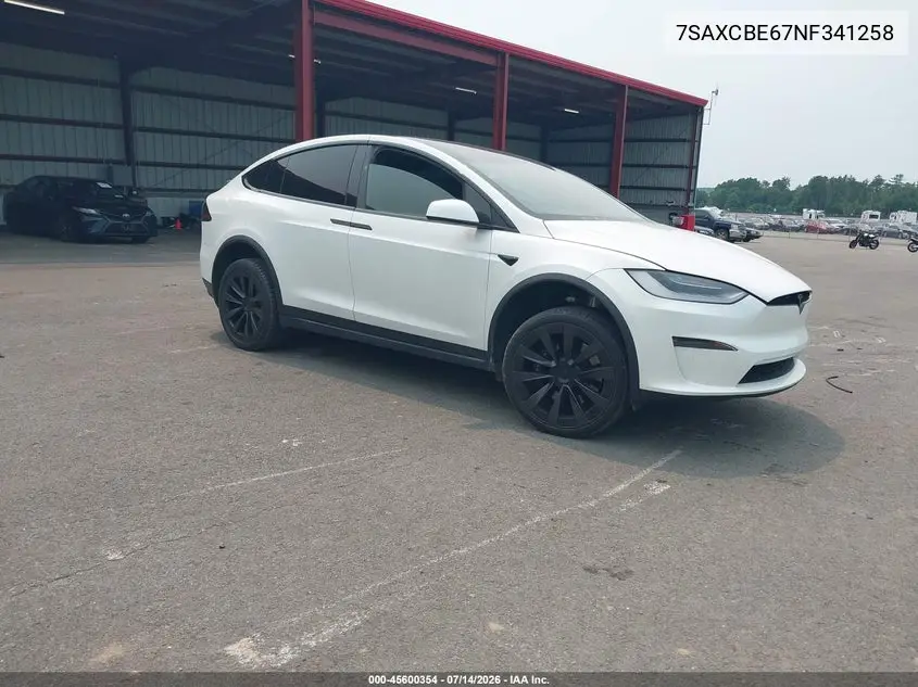 2022 Tesla Model X Plaid Tri Motor All-Wheel Drive VIN: 7SAXCBE67NF341258 Lot: 45600354