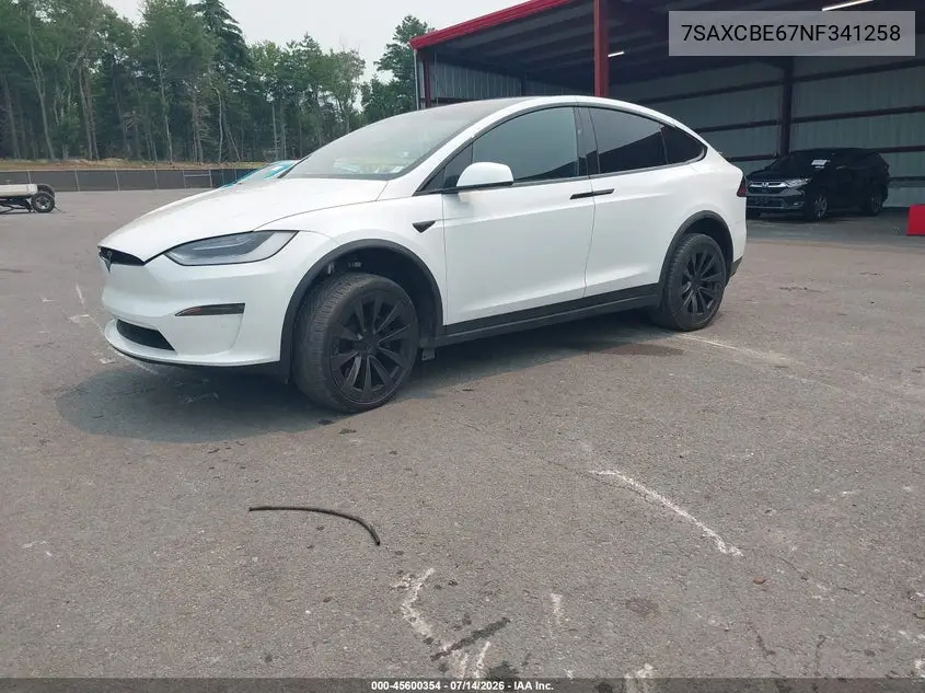 2022 Tesla Model X Plaid Tri Motor All-Wheel Drive VIN: 7SAXCBE67NF341258 Lot: 45600354