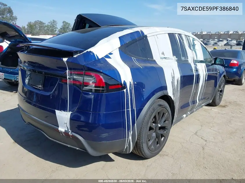 2023 Tesla Model X Dual Motor All-Wheel Drive/Standard Range VIN: 7SAXCDE59PF386840 Lot: 45280538