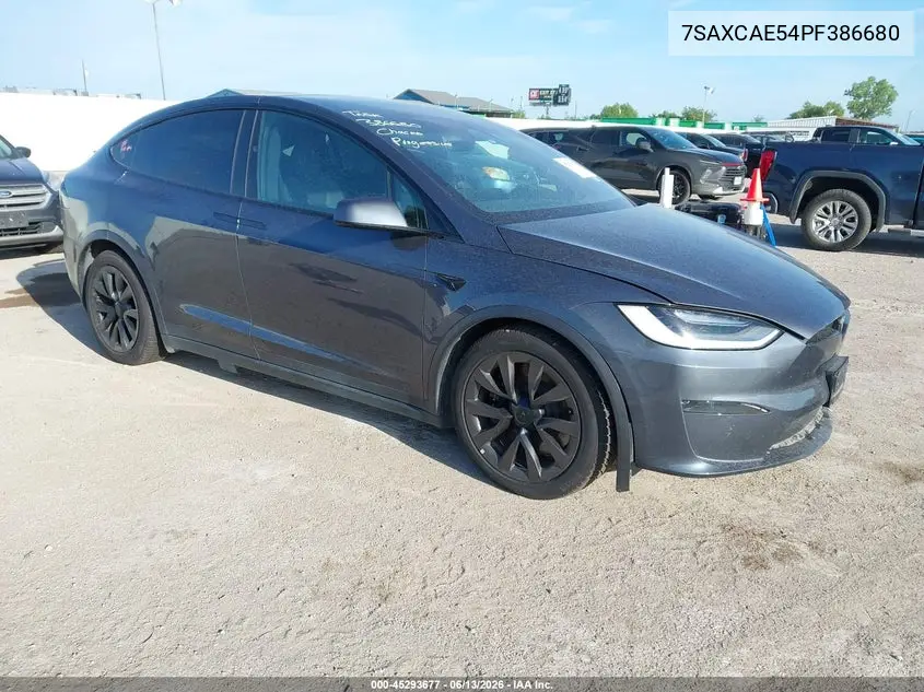 2023 Tesla Model X Dual Motor All-Wheel Drive/Standard Range VIN: 7SAXCAE54PF386680 Lot: 45293677