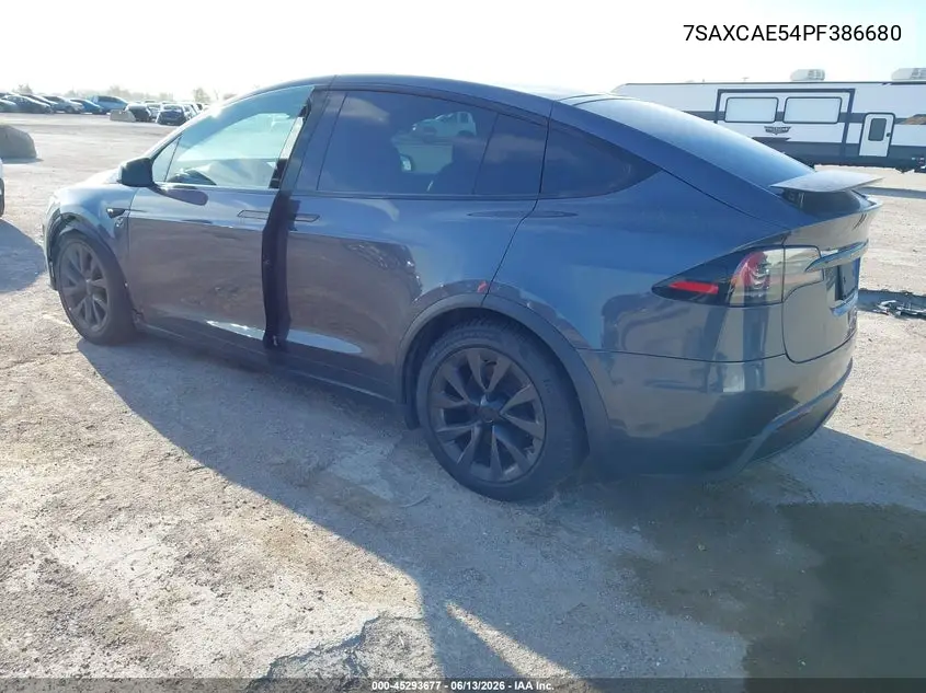 2023 Tesla Model X Dual Motor All-Wheel Drive/Standard Range VIN: 7SAXCAE54PF386680 Lot: 45293677