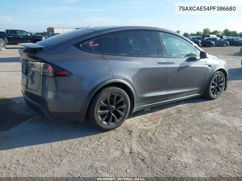 2023 Tesla Model X Dual Motor All-Wheel Drive/Standard Range VIN: 7SAXCAE54PF386680 Lot: 45293677