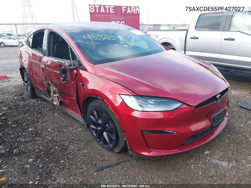 2023 Tesla Model X Dual Motor All-Wheel Drive/Standard Range VIN: 7SAXCDE55PF427027 Lot: 45328274