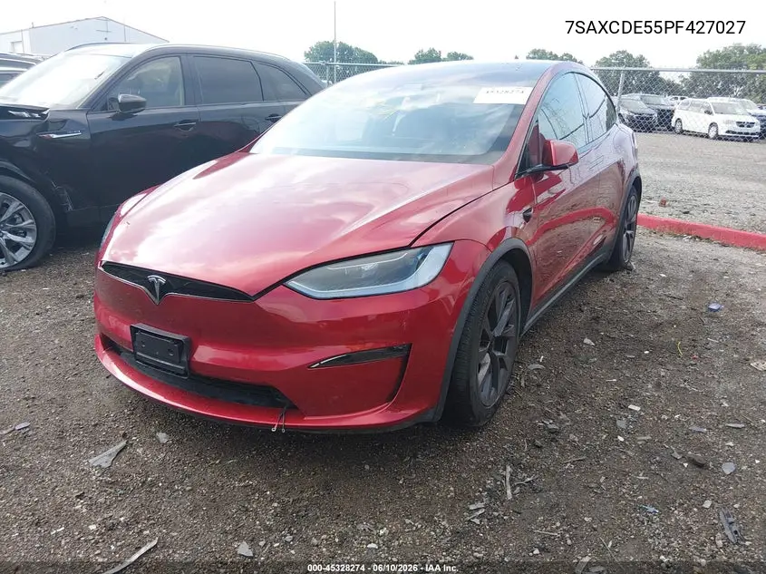 2023 Tesla Model X Dual Motor All-Wheel Drive/Standard Range VIN: 7SAXCDE55PF427027 Lot: 45328274