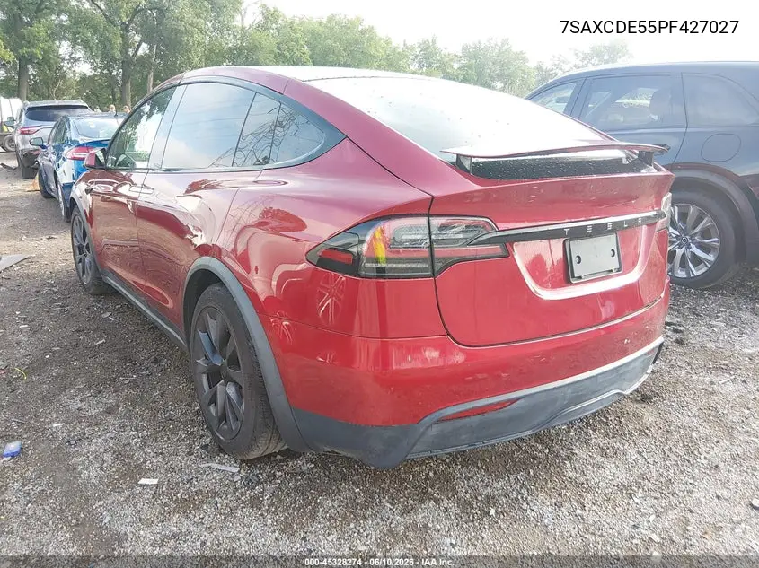 2023 Tesla Model X Dual Motor All-Wheel Drive/Standard Range VIN: 7SAXCDE55PF427027 Lot: 45328274