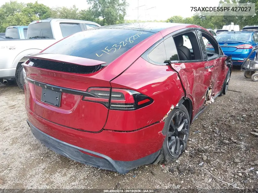 2023 Tesla Model X Dual Motor All-Wheel Drive/Standard Range VIN: 7SAXCDE55PF427027 Lot: 45328274