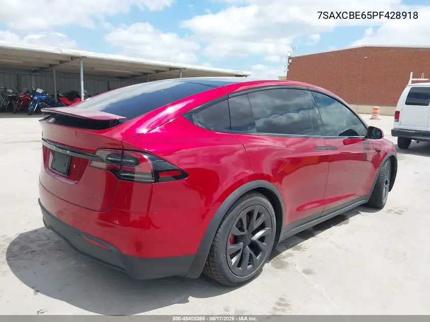 2023 Tesla Model X Plaid Tri Motor All-Wheel Drive VIN: 7SAXCBE65PF428918 Lot: 45405365