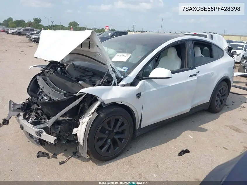 2023 Tesla Model X Dual Motor All-Wheel Drive/Standard Range VIN: 7SAXCBE56PF428398 Lot: 45439419