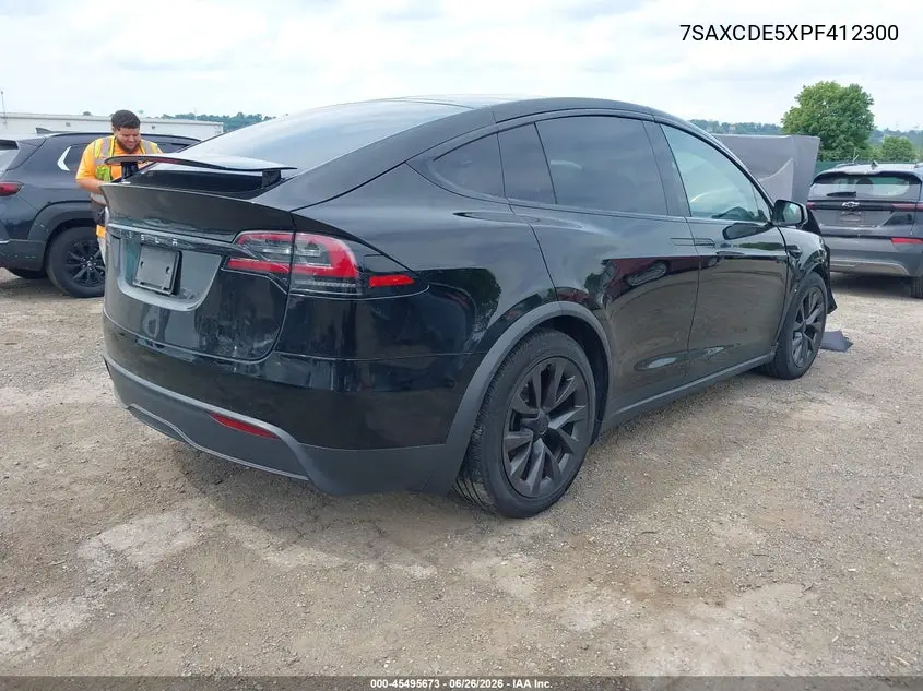 2023 Tesla Model X Dual Motor All-Wheel Drive/Standard Range VIN: 7SAXCDE5XPF412300 Lot: 45495673