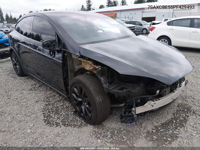 2023 Tesla Model X Dual Motor All-Wheel Drive/Standard Range VIN: 7SAXCBE55PF429493 Lot: 45522897