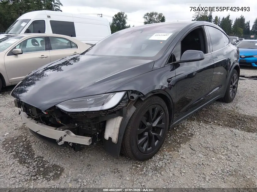 2023 Tesla Model X Dual Motor All-Wheel Drive/Standard Range VIN: 7SAXCBE55PF429493 Lot: 45522897