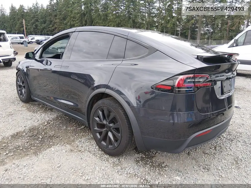 2023 Tesla Model X Dual Motor All-Wheel Drive/Standard Range VIN: 7SAXCBE55PF429493 Lot: 45522897