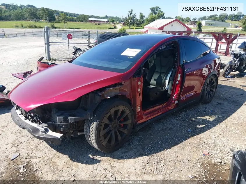 2023 Tesla Model X Plaid Tri Motor All-Wheel Drive VIN: 7SAXCBE62PF431131 Lot: 45556080