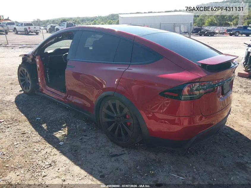 2023 Tesla Model X Plaid Tri Motor All-Wheel Drive VIN: 7SAXCBE62PF431131 Lot: 45556080
